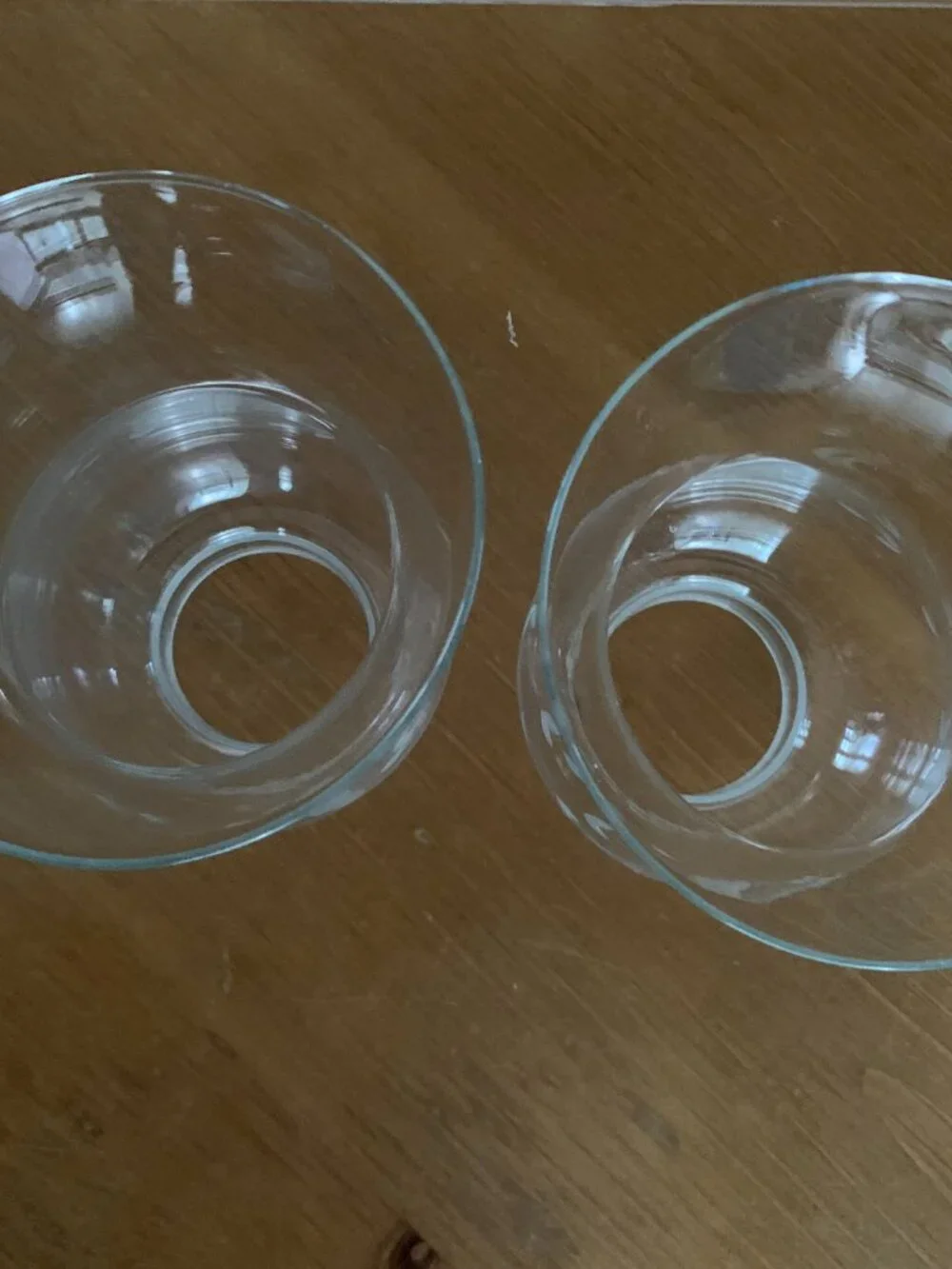 2 Princess House Heritage Hurricane Glass Lamp Globes Etched 6